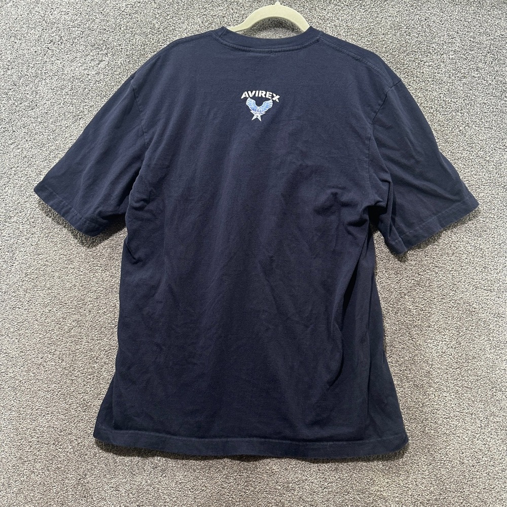 Avirex Mens Navy Blue Wings Star Graphic T-Shirt Large Short‎ Sleeve Cotton Tee - Picture 2 of 9